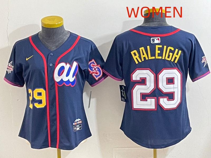 Women 2025 Seattle Mariners #29 Raleigh dark Blue All star Nike MLB Jersey style 002->youth mlb jersey->Youth Jersey